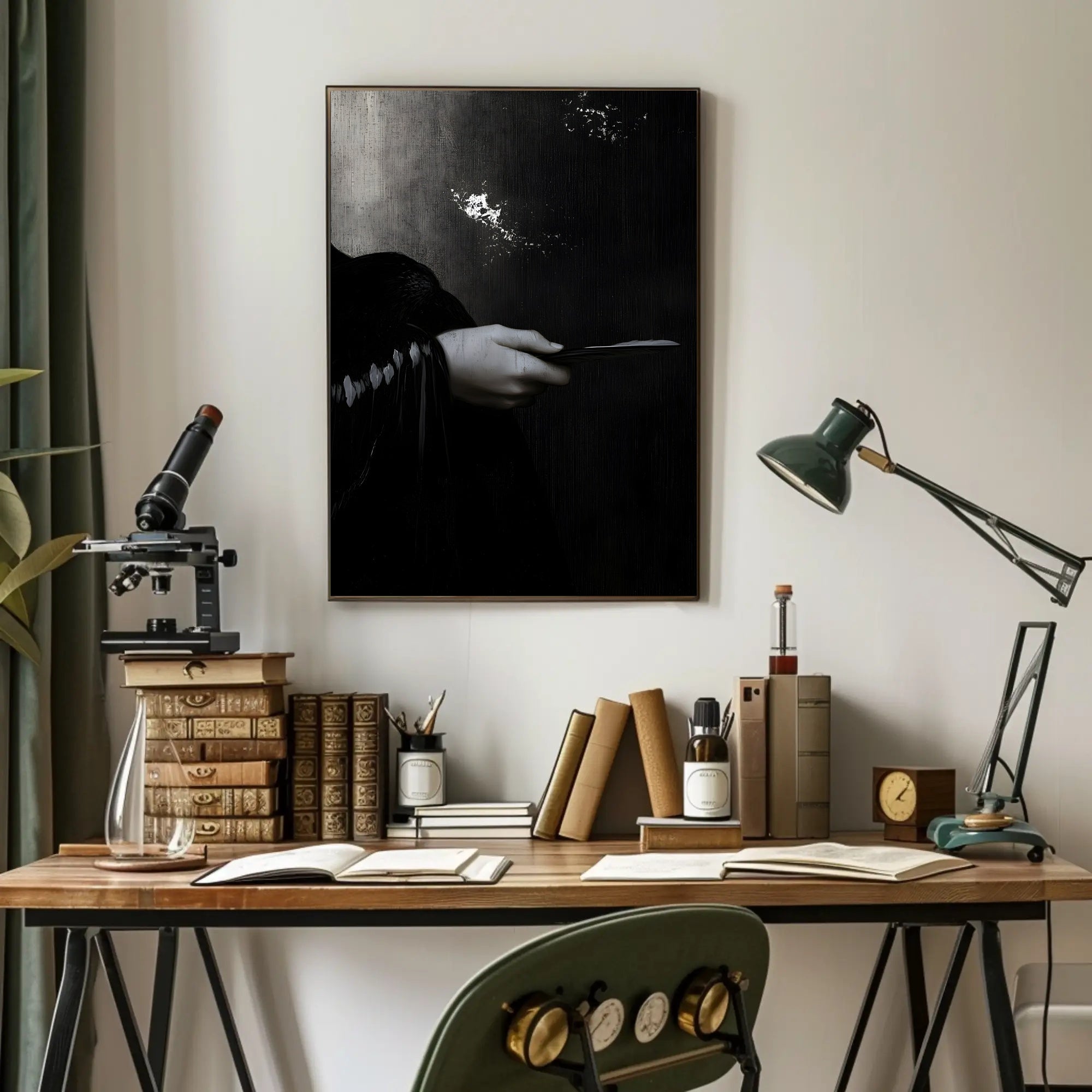 Surreal Feather Gothic Elegance Abstract or Artistic Poster PosterGoat
