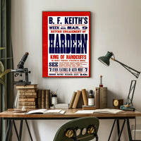 Vaudeville Magic Act Hardeen Historical or Presidential Poster