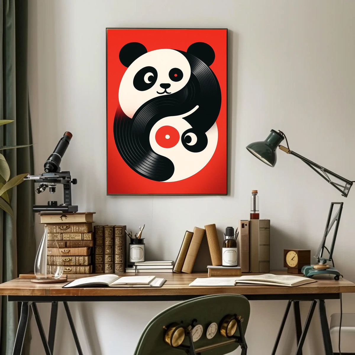 Yin-Yang Panda Vinyl Poster