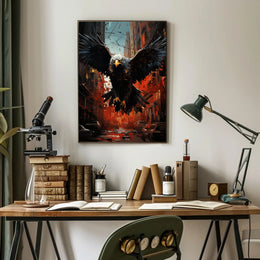 The Majestic Eagle In Urban Chaos Poster PosterGoat