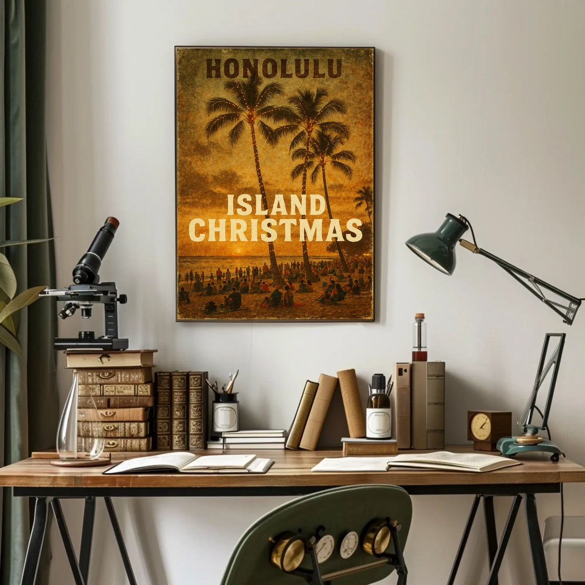 Island Christmas In Honolulu Poster