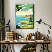 Cypress Point Coastal Golf Travel Poster