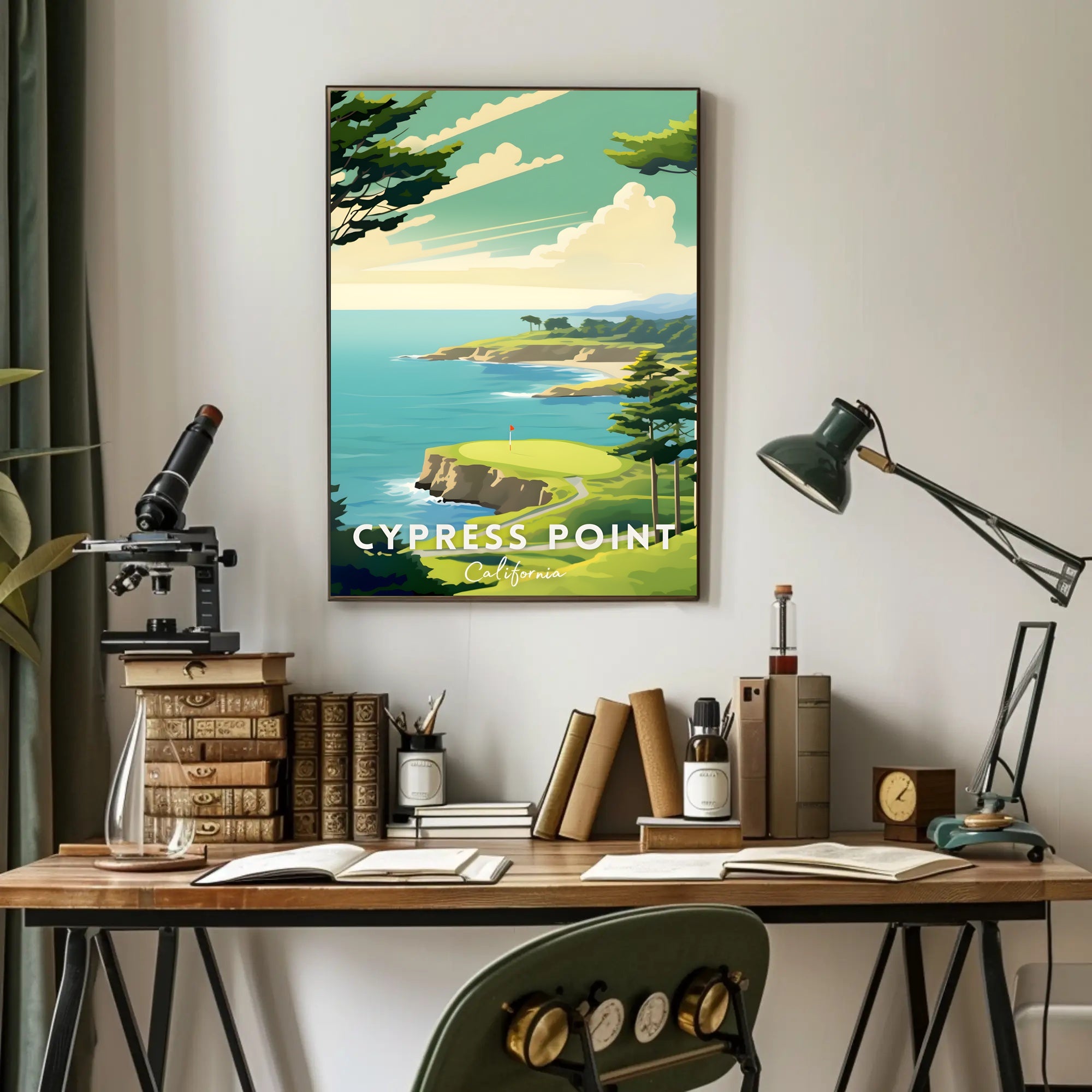 Cypress Point Coastal Golf Travel Poster