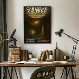 Carlsbad Caverns Vintage Travel Art National Park Poster