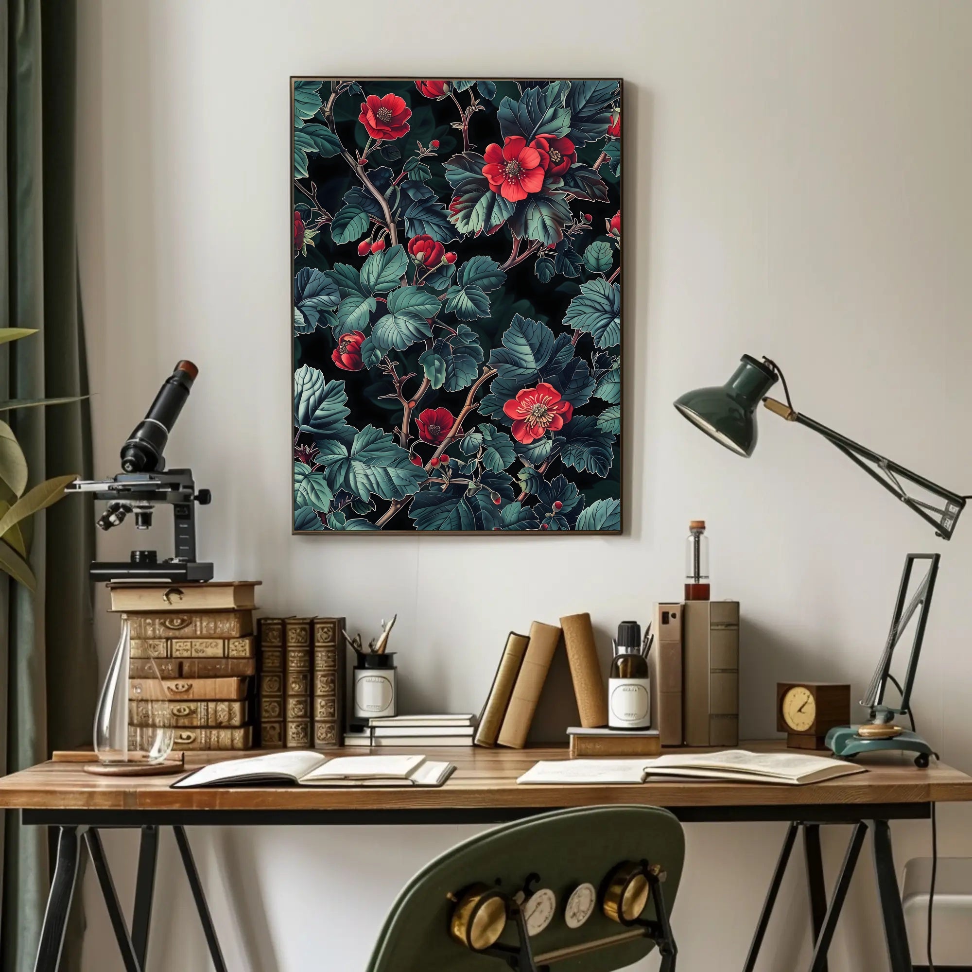 Floral Elegance Botanical Artwork: Artistic Poster