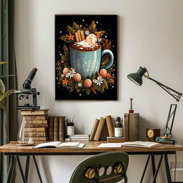 Cozy Seasonal Beverage Art Poster - Abstract or Artistic Poster