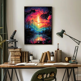 Dreamscape Multicolored Landscape Artistic Poster
