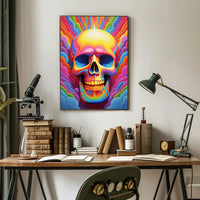 Vivid Skull Illusion Poster PosterGoat