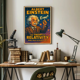 Albert Einstein Relativity Theory Vintage Science Wall Art Educational Decor Inspirational Poster