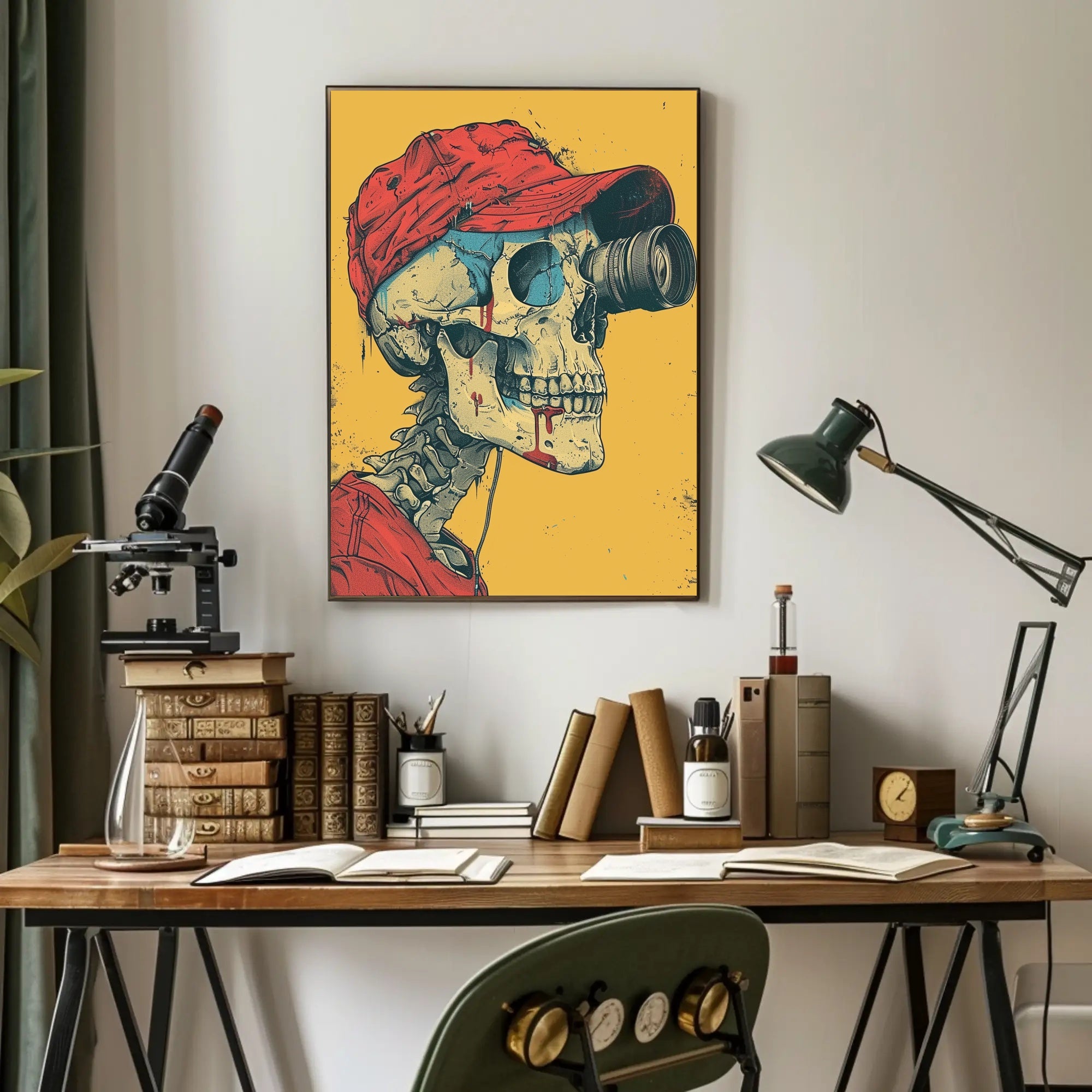 Skull with Lens Poster for Unique Wall Art Decor PosterGoat