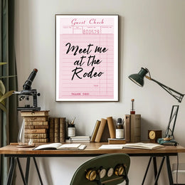Meet Me at the Rodeo Retro-Themed Poster PosterGoat