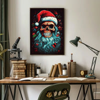 Festive Skull Santa Poster