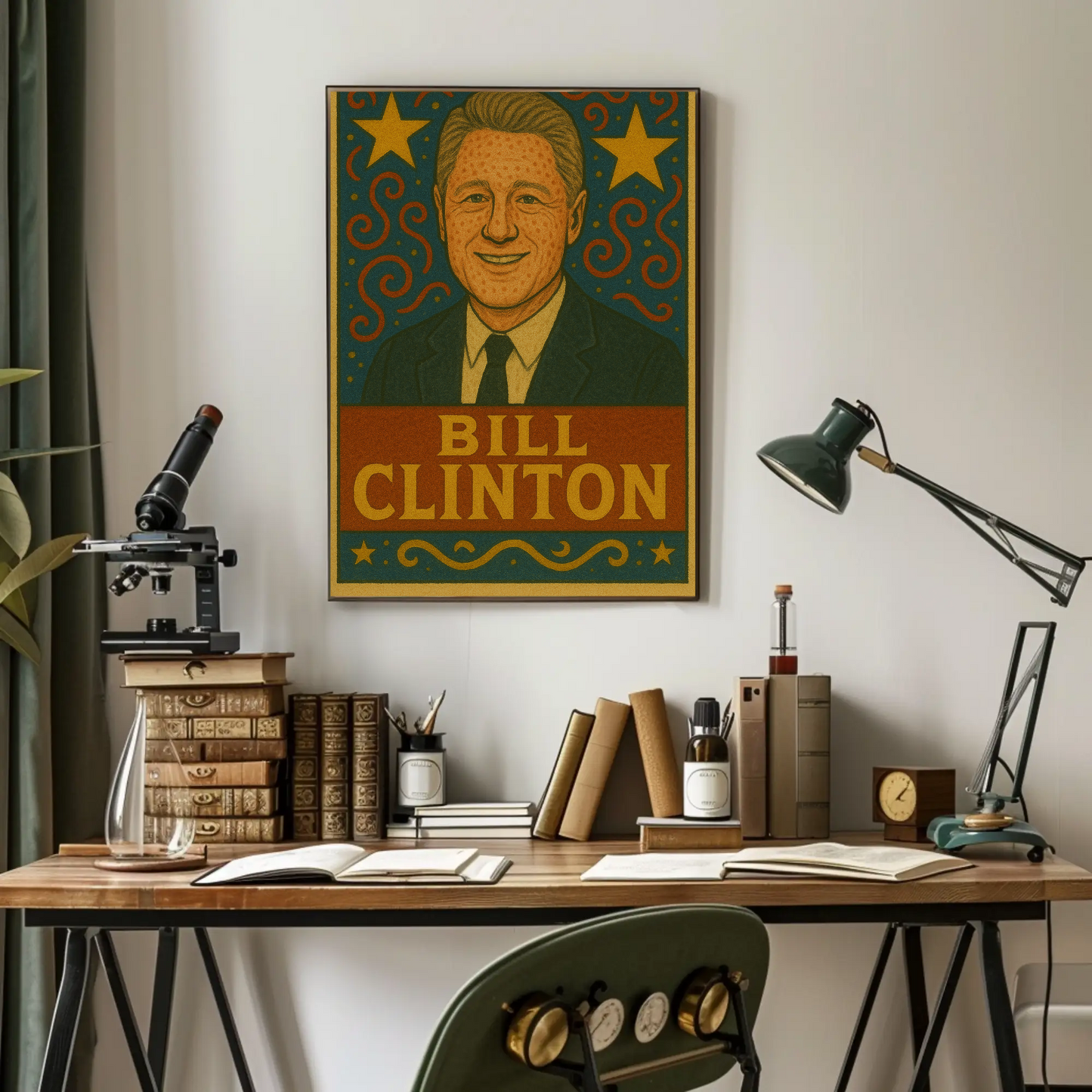 Bill Clinton Pop Art Presidential Portrait Poster