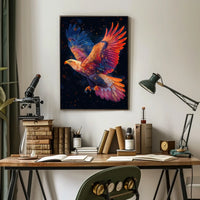 Majestic Cosmic Eagle Surreal Art Poster Print