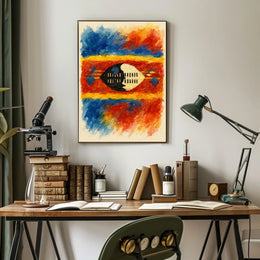 Vibrant Abstract Flag Decor Lovers Poster