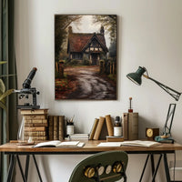 Rustic Cottage In Autumn Poster