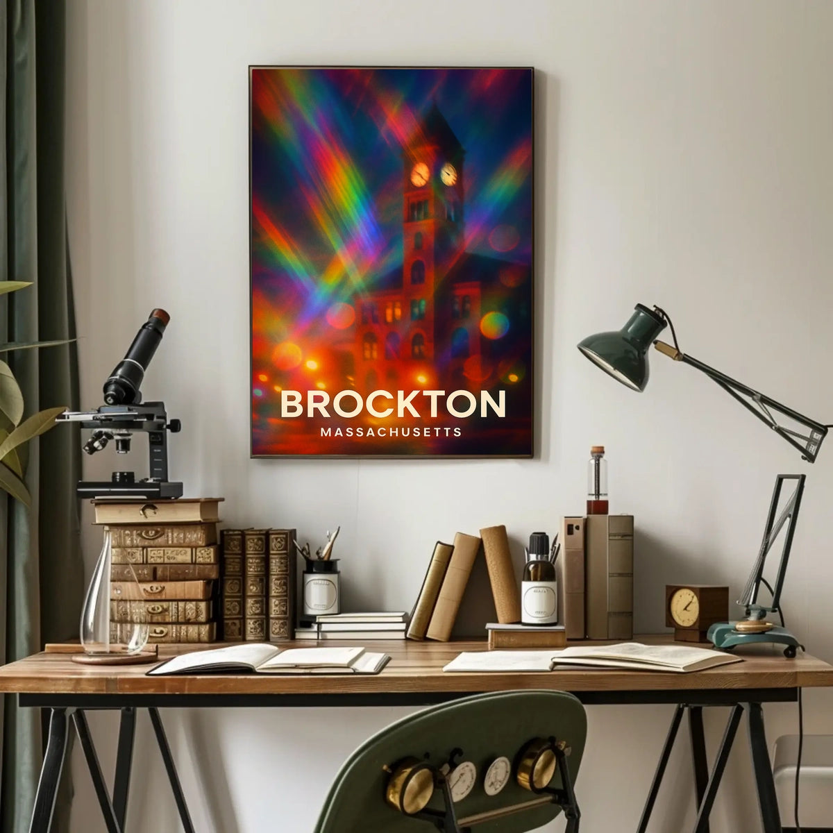 Brockton Massachusetts Vibrant Pop Art Decor Lovers Poster