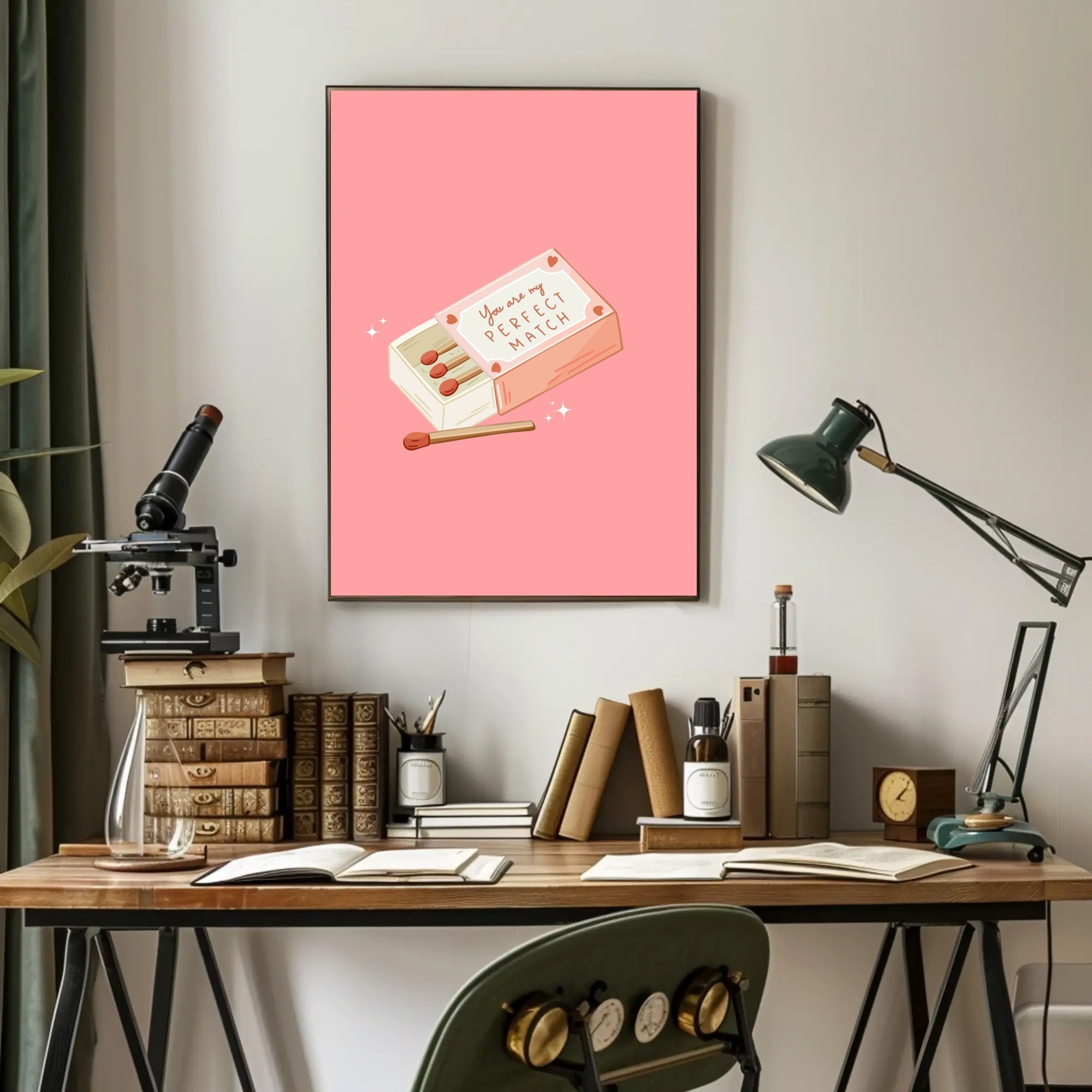 Perfect Match Romantic Whimsical Modern Illustration Poster PosterGoat