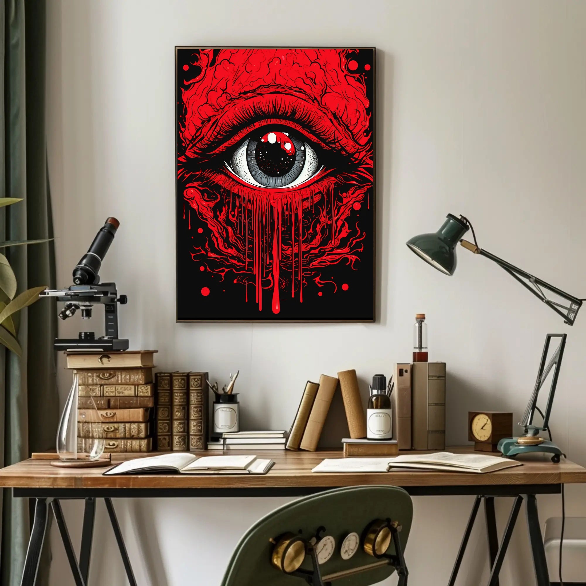 Surreal Eye and Abstract Forms Art Poster