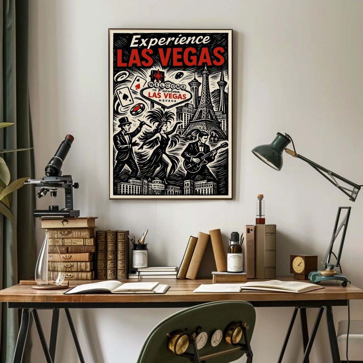 Experience Las Vegas Poster Neon Glow Wall Decor
