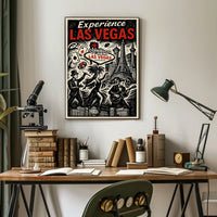 Experience Las Vegas Poster Neon Glow Wall Decor