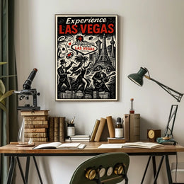 Experience Las Vegas Poster Neon Glow Wall Decor
