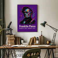Franklin Pierce Vibrant Artistic Historical Presidential Poster