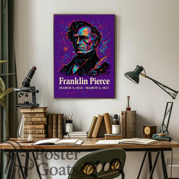 Franklin Pierce Vibrant Artistic Historical Presidential Poster
