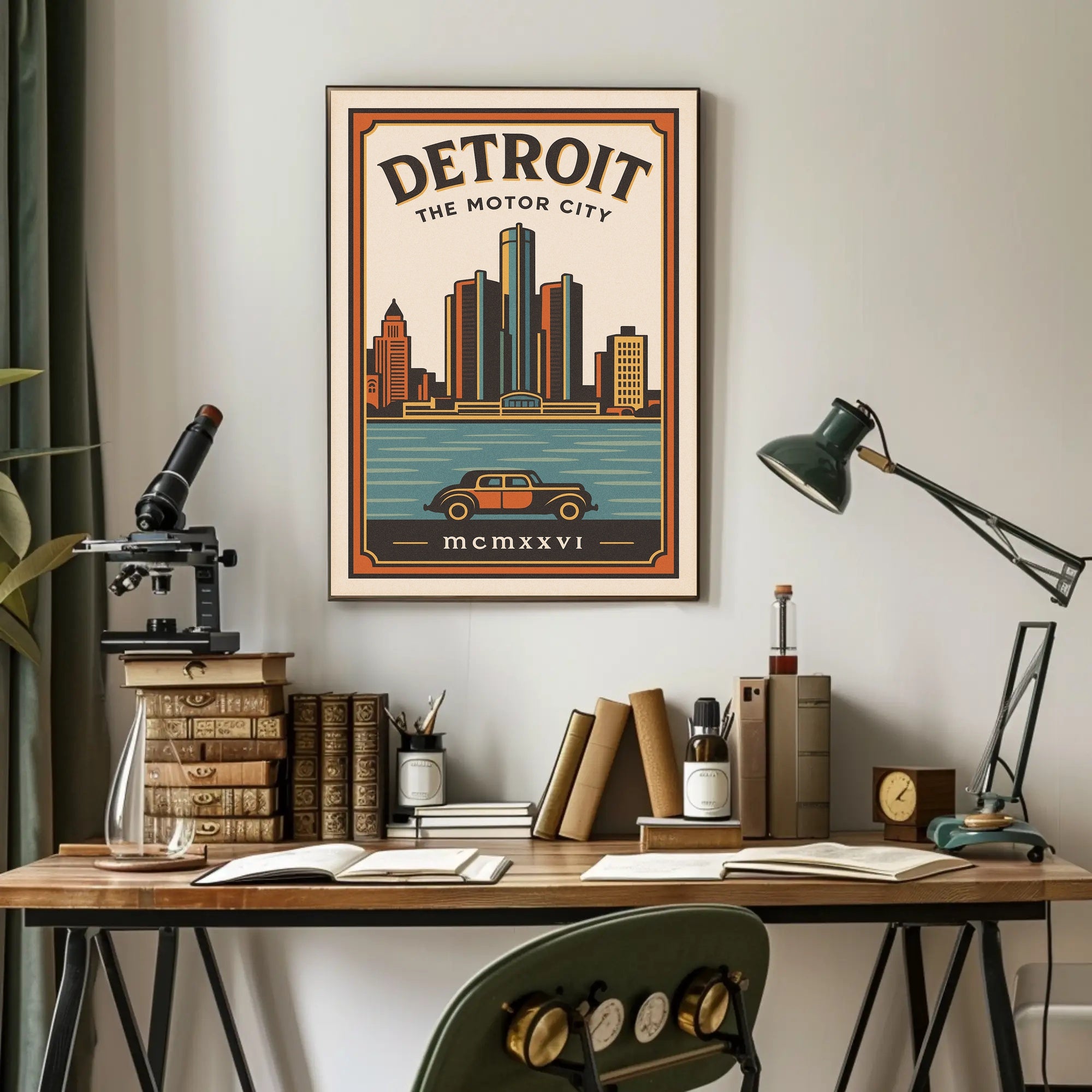 Detroit The Motor City Poster PosterGoat