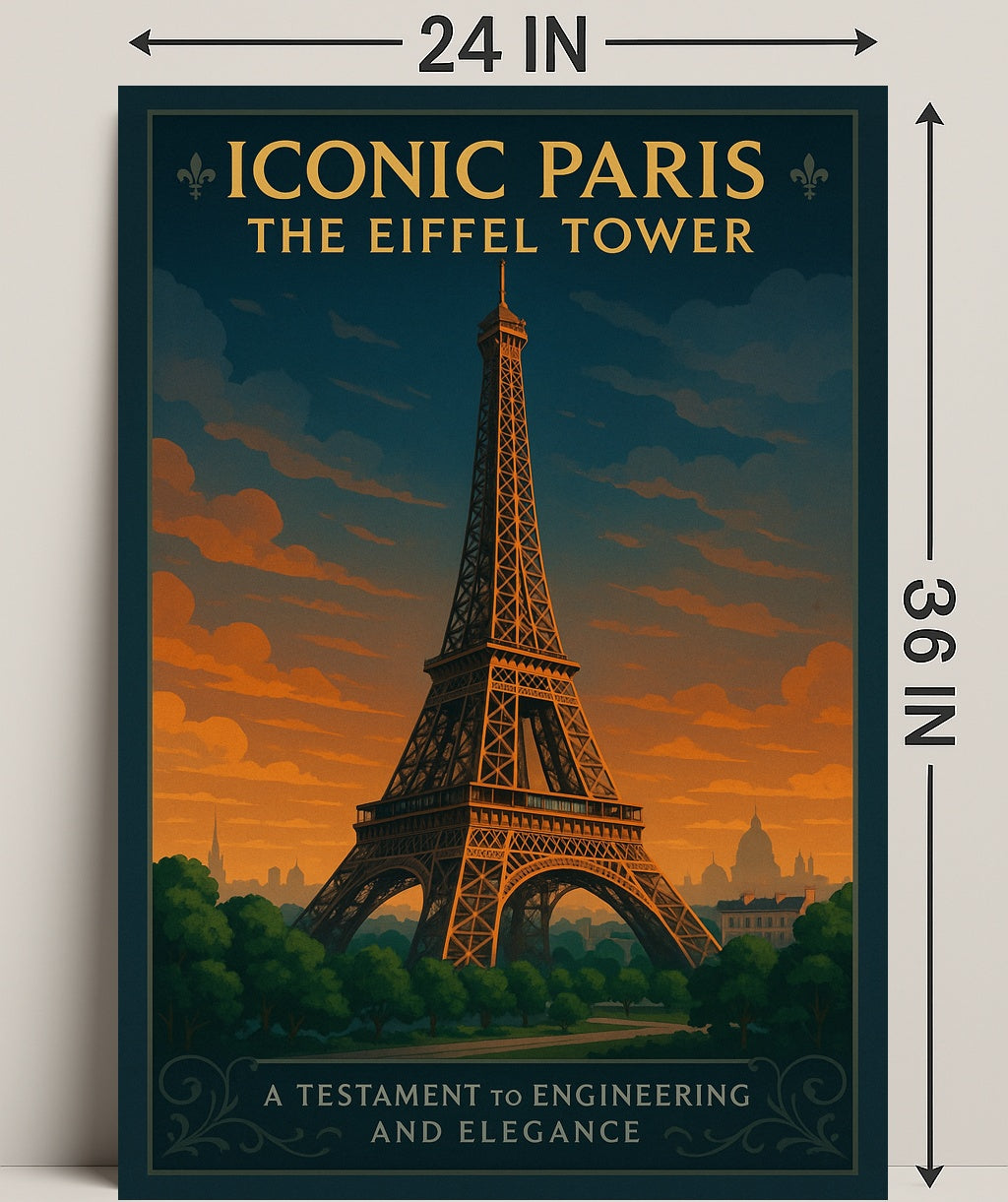 Iconic Paris Eiffel Tower Wall Art Print PosterGoat