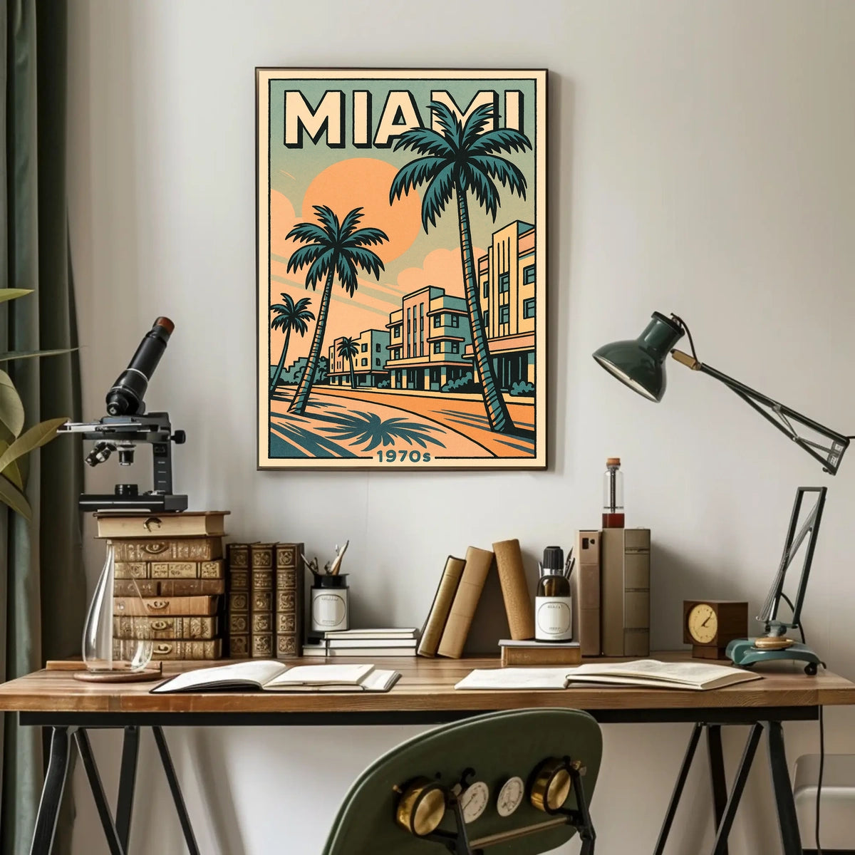 Miami Retro 1970s Travel Poster