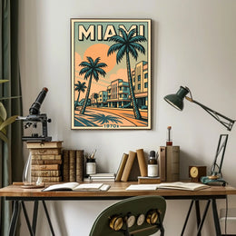 Miami Retro 1970s Travel Poster