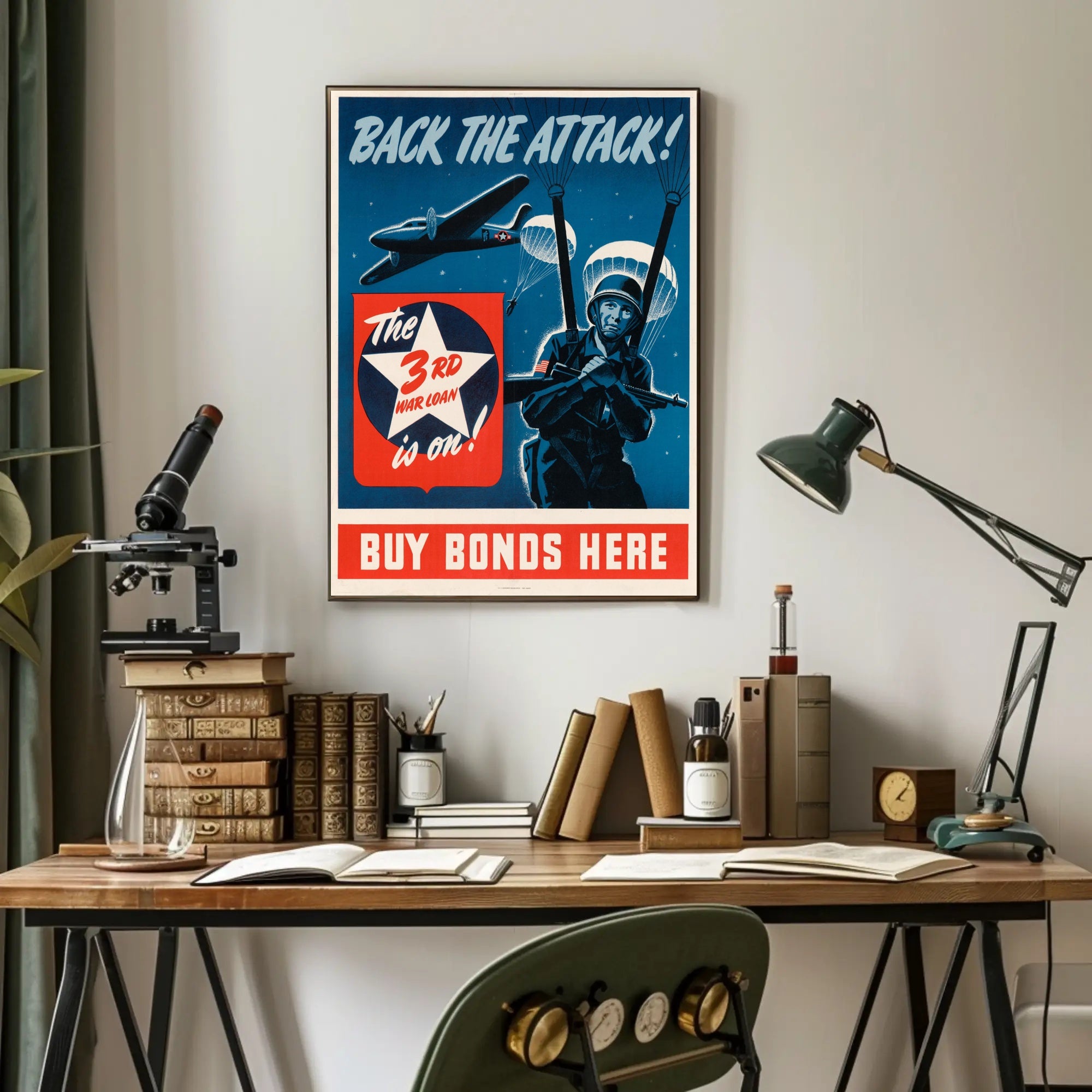 Back the Attack! Buy War Bonds Poster PosterGoat