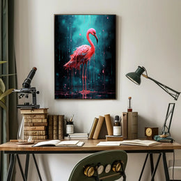 Vivid Flamingo Art Poster