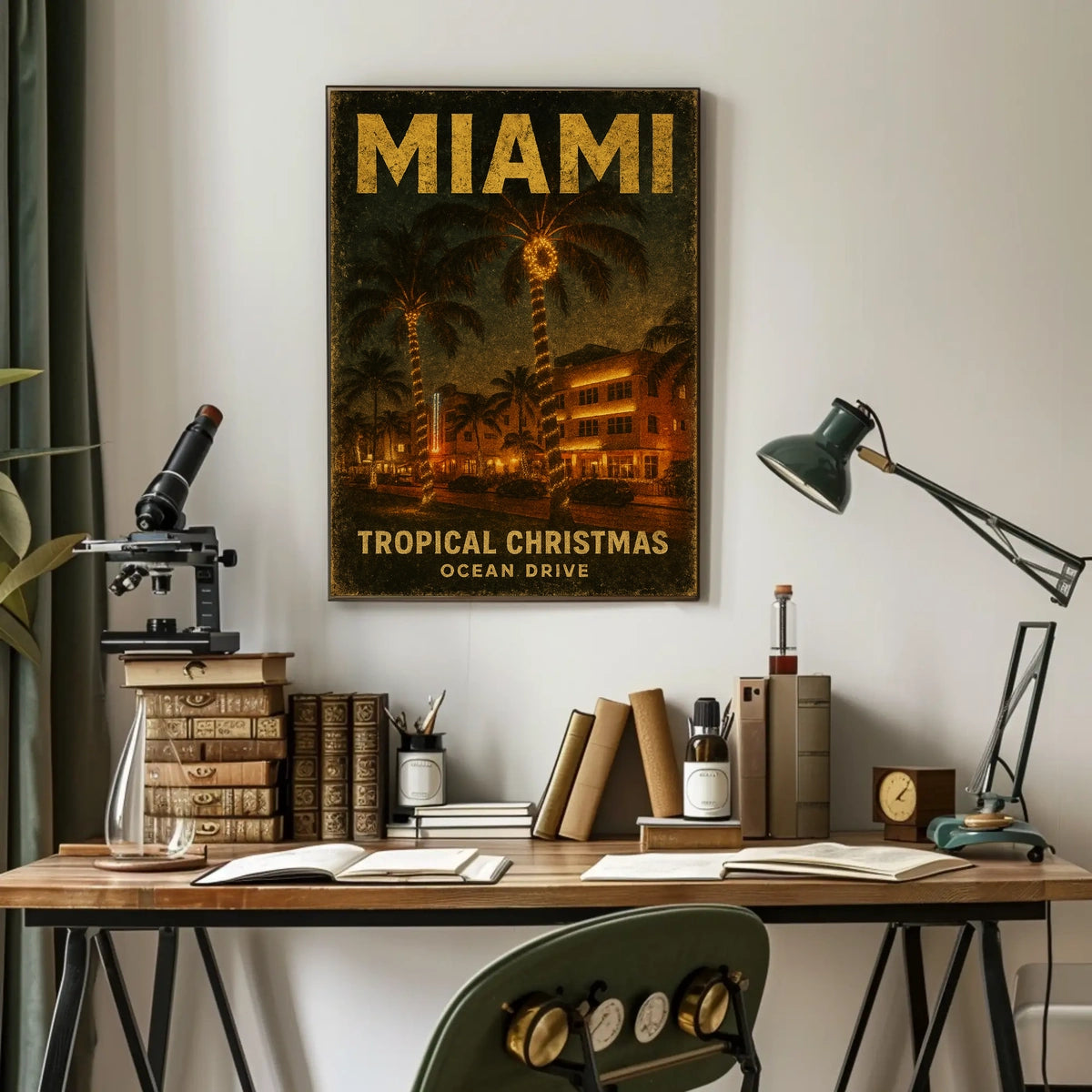 Miami Tropical Christmas Poster