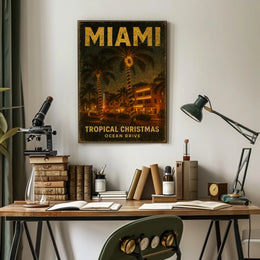 Miami Tropical Christmas Poster