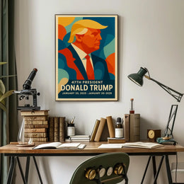 Political Leadership Abstract Art Poster: Bold and Patriotic
