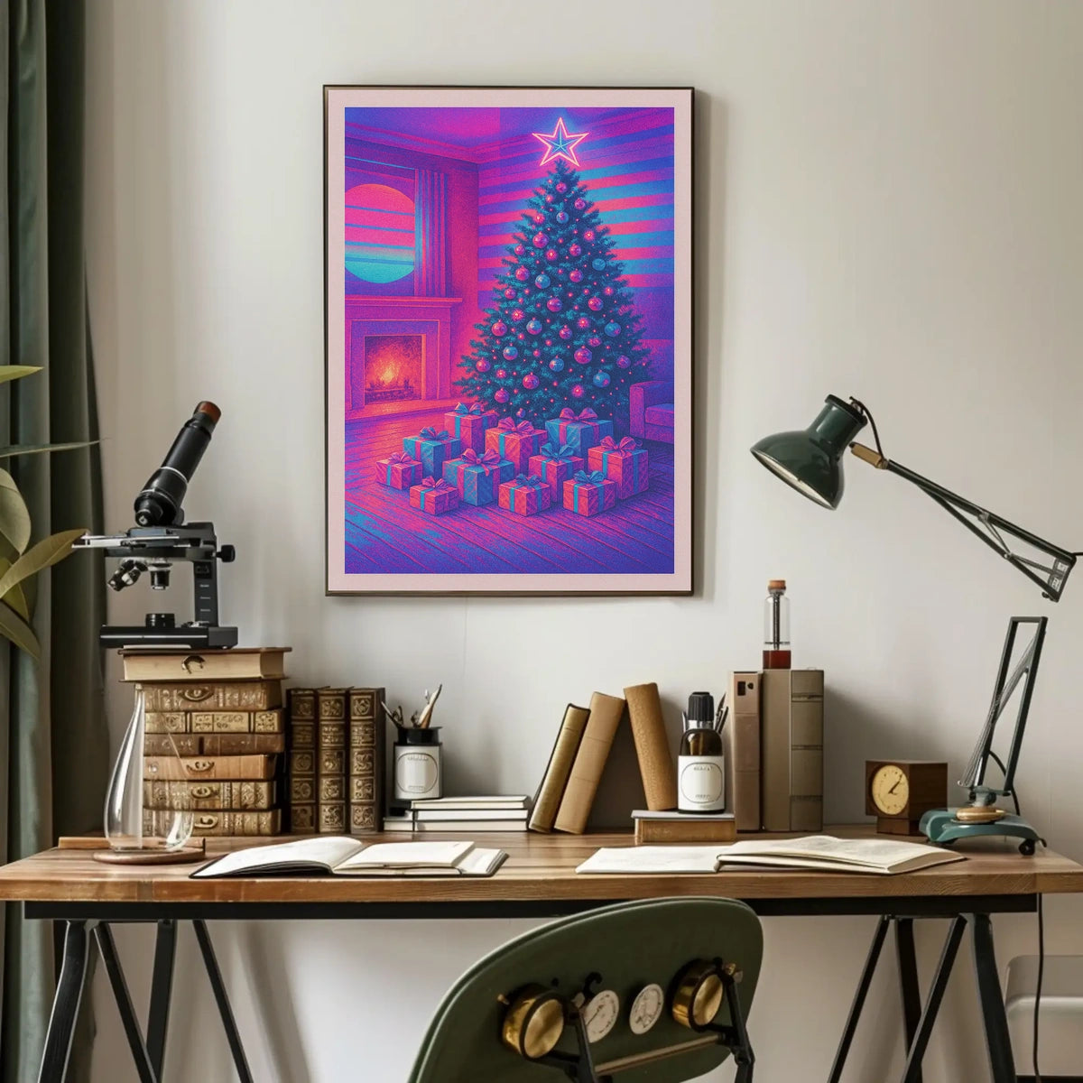 Neon Christmas Celebration Poster