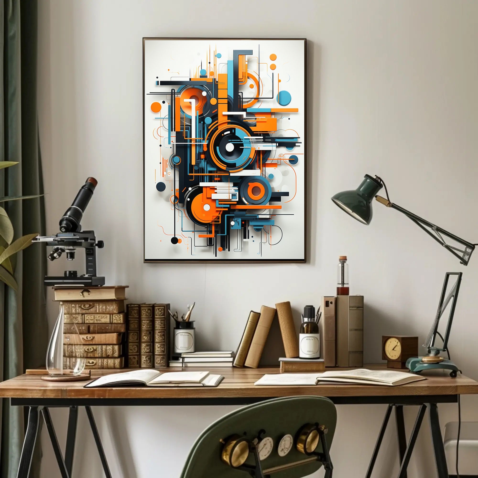 Geometric Energy Burst Modern Abstract Artistic Poster