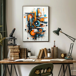 Geometric Energy Burst Modern Abstract Artistic Poster