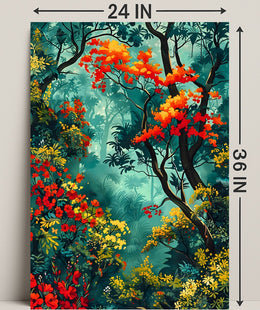 Vibrant Forest Scene William Morris Art Poster