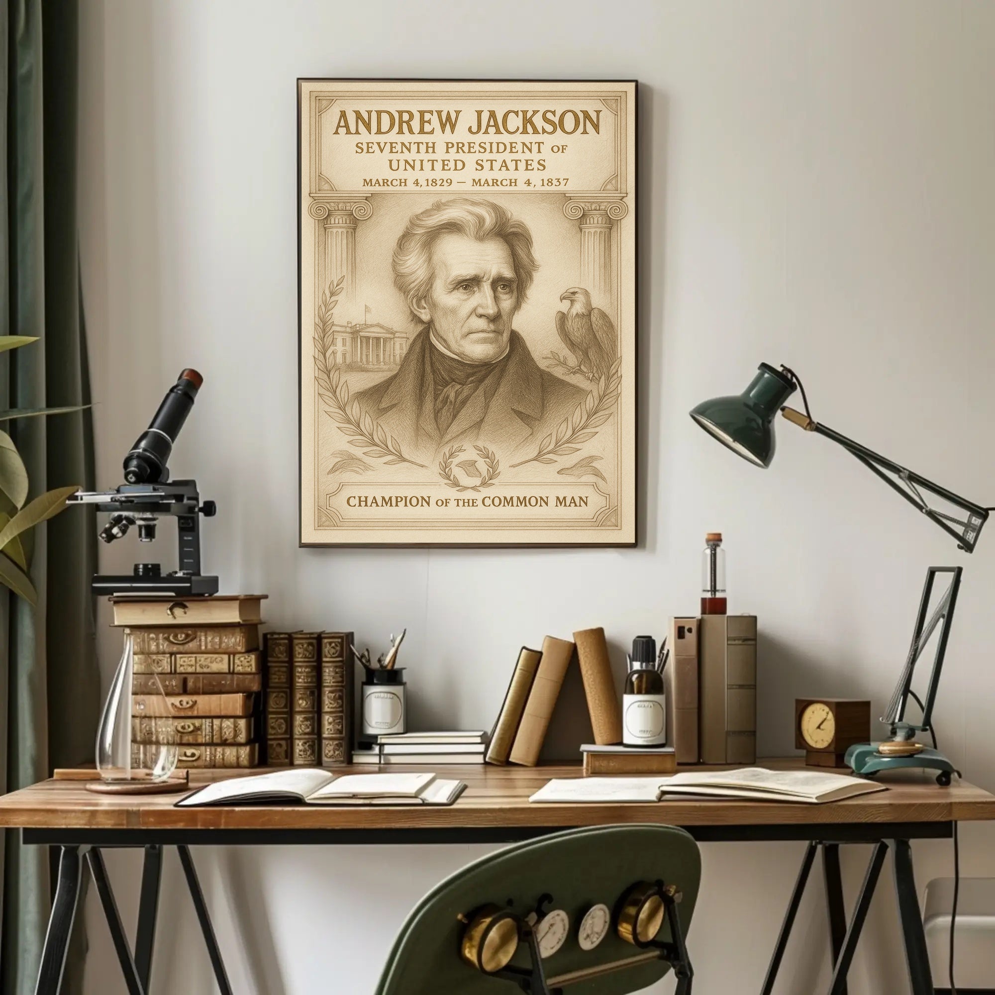 Andrew Jackson 7th President Sketch Poster Art Print Decor PosterGoat