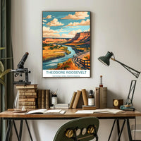 Theodore Roosevelt National Park Scenic Landscape Vintage Poster
