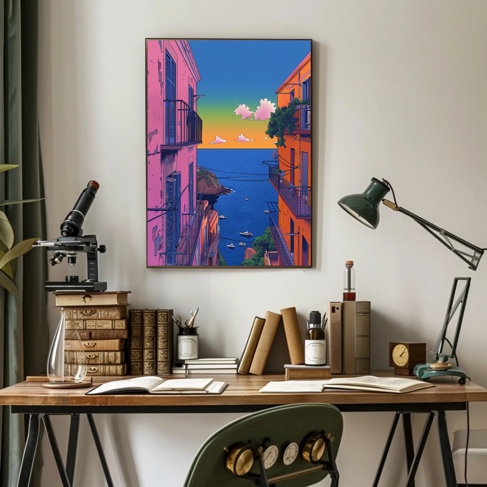 Coastal Sunset Serenity Art Print Poster PosterGoat