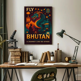 Bhutan Spirit Adventure Travel Poster PosterGoat