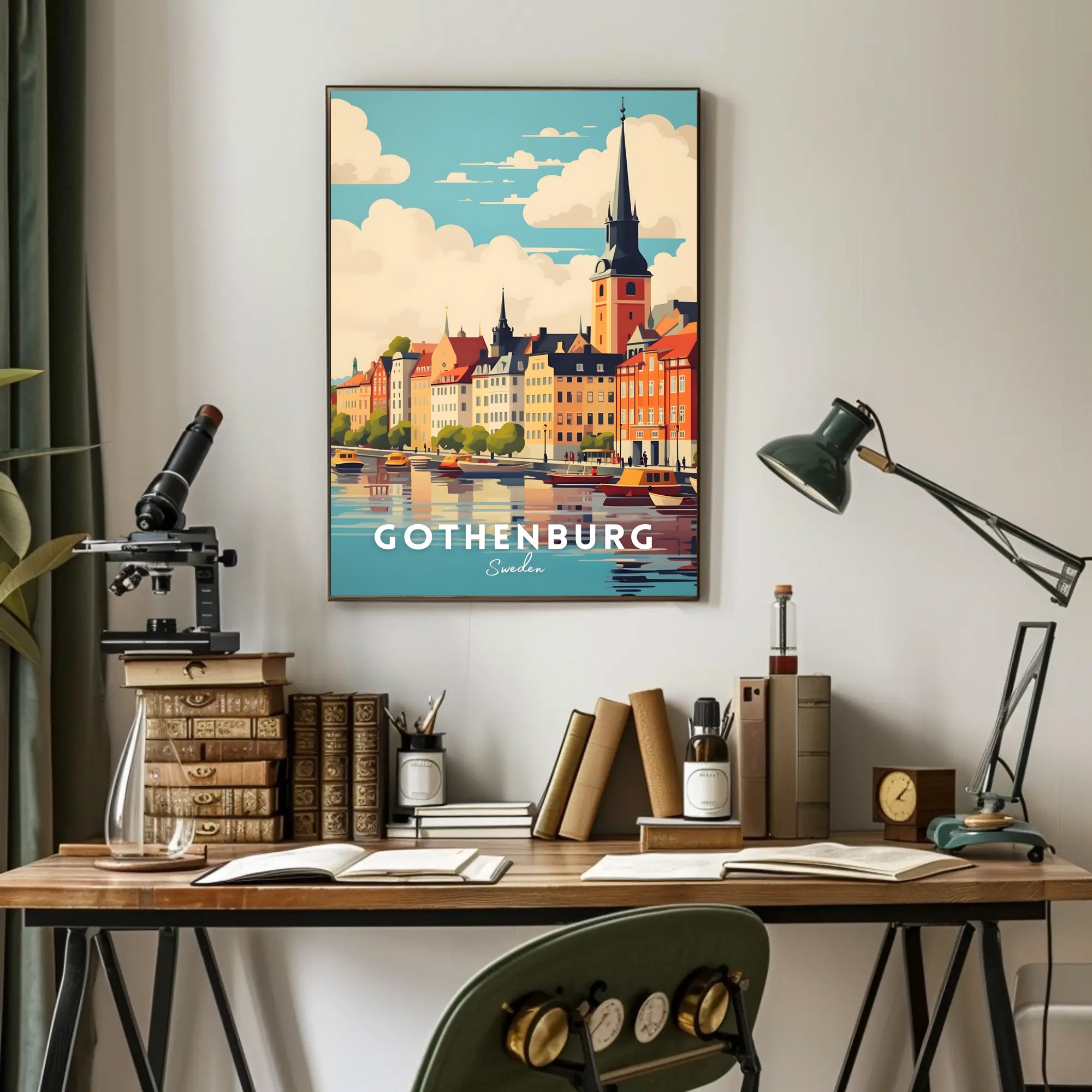 Gothenburg Cityscape Travel Poster