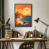 Sunset Over Serene Coastline Poster