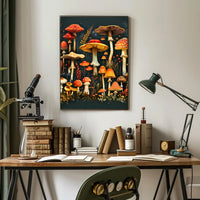Enchanted Fungi Forest William Morris Art Poster