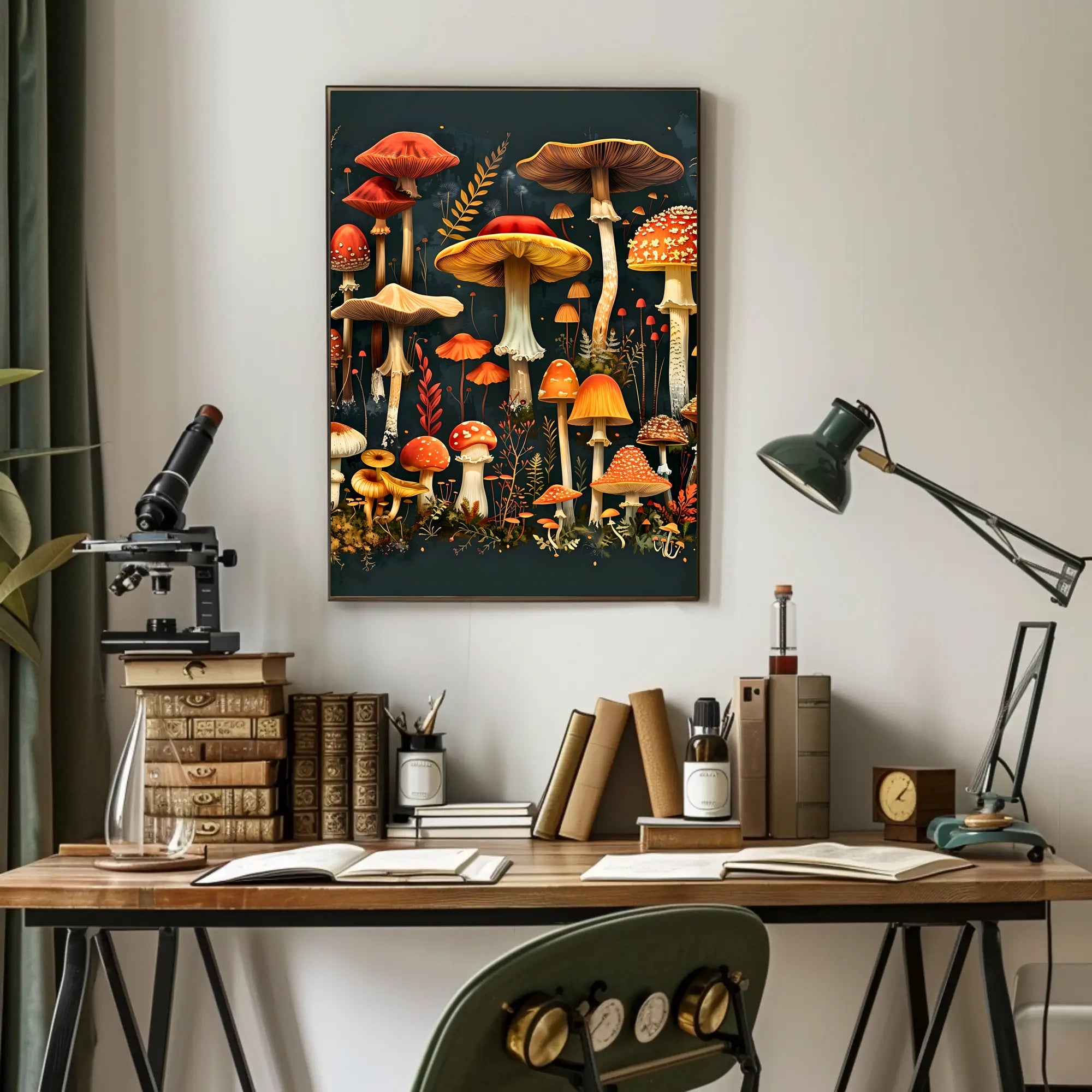 Enchanted Fungi Forest William Morris Art Poster