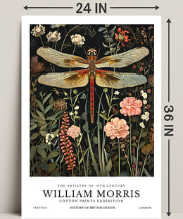 William Morris Dragonfly Textile Art Artistic Poster